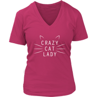 Crazy Cat Lady T-shirt Cute Kitty Tshirt Kitten Novelty Tee  - Womens Plus Size Up To 4X