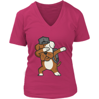 Dabbing Dog T-Shirt - Funny School Kid Dab T Shirt - Womens Plus Size up to 4X