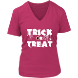 Trick or Treat T-Shirt Halloween Scary Eyeball Cobwebs Tee - Womens Plus Size up to 4X