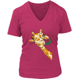 Funny Giraffe Safari Zoo Animal Love Giraffes V-Neck T-Shirt Womens Plus Size S-4XL