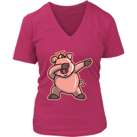 Dabbing Piglet T-Shirt - Funny Pig Dab T Shirt -Barn Animals - Womens Plus Size up to 4X