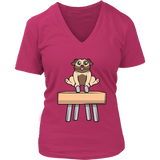 Funny Pommel Horse Dog Gymnast Tshirt - Gymnastics Tee - Womens Plus Size Up To 4X