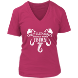 Only Elephants Should Wear Ivory T Shirt - Save Animals V-Neck T-Shirt Womens Plus Size S-4XL