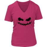 Evil Pumpkin Smile Tshirt - Creepy Jack O Lantern Tee - Womens Plus Size up to 4X