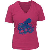 Blue Octopus Tentacles T-Shirt - Kraken Myth Tshirt - Womens Plus Size up to 4X