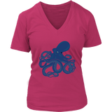 Blue Octopus Tentacles T-Shirt - Kraken Myth Tshirt - Womens Plus Size up to 4X