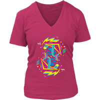 Back to the 80s Throwback Tshirt - Cool Geometric Abstract - Womens Plus Size Up To 4x