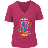 Back to the 80s Throwback Tshirt - Cool Geometric Abstract - Womens Plus Size Up To 4x