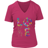 Peace and Love T-Shirt - Retro Tee - Kindness 60s 70s Tshirt - Womens Plus Size up to 4X