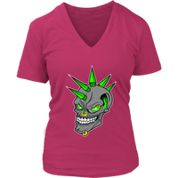 Punk Rock Halloween Skull Tshirt - Mohawk Spike Hair Tee - Womens Plus Size Up To 4X