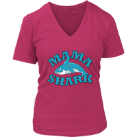 Womens Mama Shark T-Shirt - Cute Shark Mommy T - Mother's Day Tee - Womens Plus Size Up To 4X