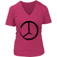 Black Peace Sign T-Shirt - Retro 60s 70s Hippie Tee - Womens Plus Size Up To 4X