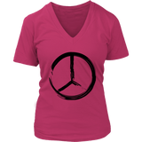 Black Peace Sign T-Shirt - Retro 60s 70s Hippie Tee - Womens Plus Size Up To 4X