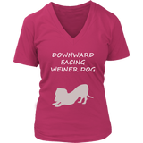 Yoga T-Shirt - Downward Facing Wiener Dog TShirt - Graphic T - Womens Plus Size Up To 4X