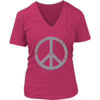 Peace Sign T-Shirt - Graphic Tshirt Novelty Hippie Retro Tee - Womens Plus Size Up To 4X