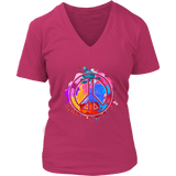 Peace Sign Artistic T-Shirt - Creative Paint Tee - Retro 70s - Womens Plus Size up to 4X