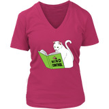 Funny Cat Lover T-Shirt - Cat Reading Mind Control Book Tee - Womens Plus Size Up To 4x