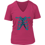 Skeleton Ribs Tshirt - Halloween Ribcage Bones Tee Shirt - Womens Plus Size Up To 4X