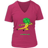 Funny Broccoli Vegetable Pun Tshirt - Kung Fu Veggie Jokes - Womens Plus Size Up To 4X