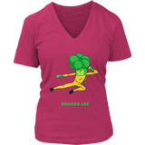 Funny Broccoli Vegetable Pun Tshirt - Kung Fu Veggie Jokes - Womens Plus Size Up To 4X