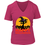 Black Cat Witch T-Shirt - Kitty Halloween Costume TShirt - Womens Plus Size Up To 4X