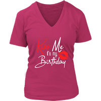 Kiss Me It's My Birthday T-Shirt - Couple Shirt - Bday Tees - Womens Plus Size Up To 4X