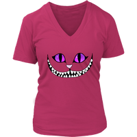 Halloween Cheshire Cat T-Shirt - Grinning Smile Tee - Womens Plus Size Up To 4X