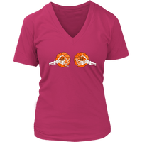 Pumpkin Boobs T-Shirt - Funny Halloween Skeleton T Shirt - Womens Plus Size up to 4X