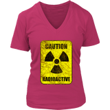 Caution Radioactive Warning Tshirt - Nuclear Danger Sign Tee - Womens Plus Size Up To 4X