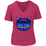 Cheshire Cat Face T-Shirt Big Faced Grinning Cat Tee Shirt - Womens Plus Size Up To 4X