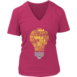 Bright Idea Shirt - Light Bulb Graphic Tee - Genius T-Shirt - Womens Plus Size Up To 4X