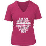 Anesthesia Doctor T-Shirt Anesthesiologist Knock Out Tshirt - Womens Plus Size Up To 4X