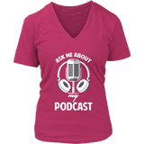 Ask Me About My Podcast Radio T-Shirt Podcasting Video Show - Womens Plus Size Up To 4X