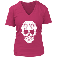 Skull of Cats Graphic Shirt - Cat And Bone Tshirt - Spooky Halloween Costume - Womens Plus Size Up To 4X