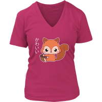 Kawaii Squirrel Gift Funny Animal Pride Love Squirrels V-Neck T-Shirt Womens Plus Size S-4XL