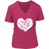 Cute Cat Love Tshirt - Cats Lover Heart Tee - Womens Plus Size Up To 4X