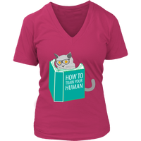 How To Train Your Human T-Shirt - Funny Cat Shirt - Novelty - Womens Plus Size Up To 4X