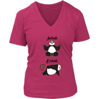 Inhale Exhale T-Shirt - Farting Panda T Shirt - Yoga Tee - Womens Plus Size up to 4X