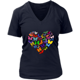 Womens Heart Full of Butterflies T-Shirt Mother's Day Tee Plus Size Up to 4X