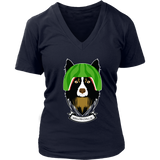 Funny Border Collie Dog Pun Melancholy Dogs V-Neck T-Shirt Womens Plus Size S-4XL