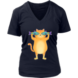 Catfish Funny Fishing Tshirt - Cat Mom Animal Pun V-Neck T-Shirt Womens Plus Size S-4XL