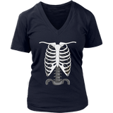 Ribcage Skeleton Tshirt - Halloween Spooky Bones Tee - Womens Plus Size up to 4X