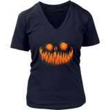 Evil Monster Halloween Tshirt - Jack O Lantern Smile Tee - Womens Plus Size up to 4X