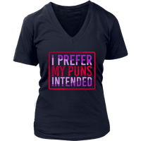 I Prefer My Puns Intended T-Shirt - Funny Shirt - Novelty T - Womens Plus Size Up To 4X