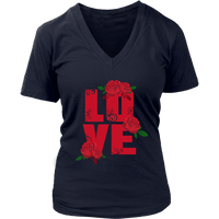 Love T-Shirt - Love Flower Shirts - Novelty Love Tee - Womens Plus Size Up To 4X