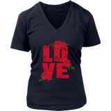 Love T-Shirt - Love Flower Shirts - Novelty Love Tee - Womens Plus Size Up To 4X