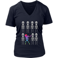 Dabbing Skeleton T-Shirt - Halloween Funny Dab T Shirt - Womens Plus Size up to 4X