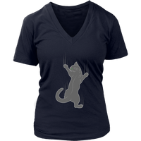 Cat T-Shirt - Climbing Cat Shirt - Fun Cat Tee Shirt - Womens Plus Size Up To 4X