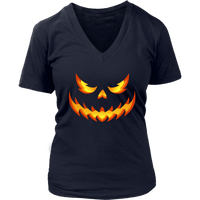 Pumpkin Evil Smile T-Shirt - Jack O'lantern Costume Tee - Womens Plus Size up to 4X