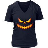 Pumpkin Evil Smile T-Shirt - Jack O'lantern Costume Tee - Womens Plus Size up to 4X